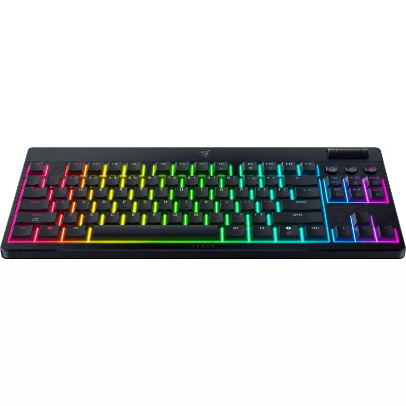 MelnsWidow V4 Low-Profile TKL HyperSpeed, spēļu tastatūra melna, DE izkārtojums, Razer Low-Profile oranža