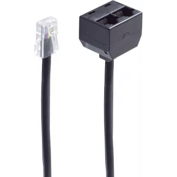telefona kabelis ShiverPeaks BS71233-8 0,1 m Melns