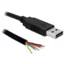 Seriālais kabelis DeLOCK 83116 USB Type-A DB-9 melns 1,8 m
