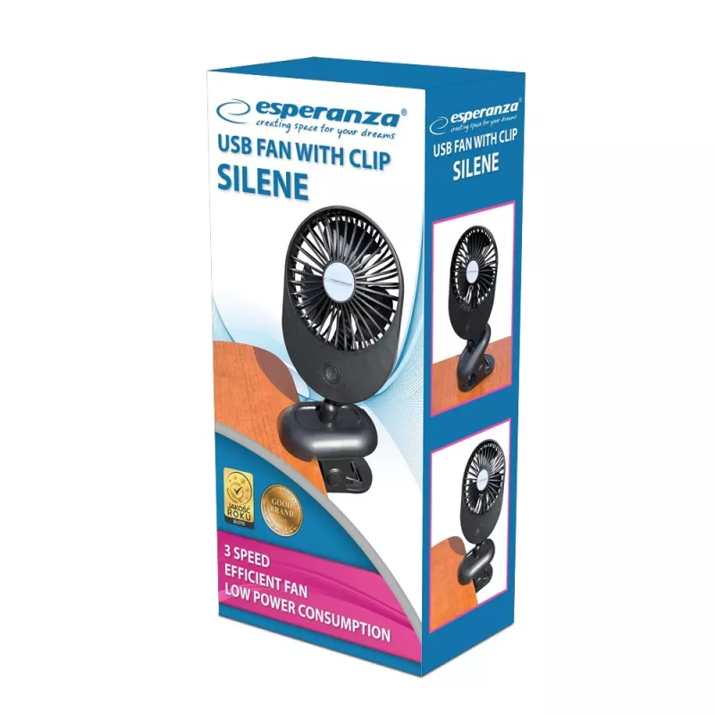 Ventilators Esperanza EHF103K, kompakts USB ventilators, MELNS