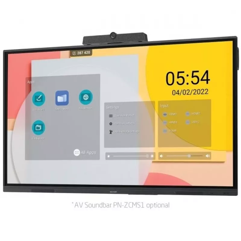Sharp PN-L752B interaktīvā tāfele 190,5 cm (75 collas) 3840 x 2160 pikseļi Skārienjūtīgs Melns