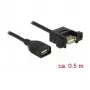 USB kabelis DeLOCK 85459 USB 2.0 0,5 m Melns