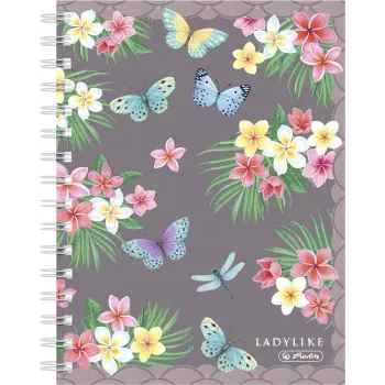 Writing Notebook Herlitz Ladylike Butterflies A5 100 Sheets pelēka Multicolour