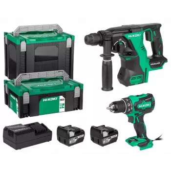 Skrūvgriezis Hikoki akumulatoru komplekts 18V DS18DBS+DH18DBL ar 2x5Ah akumulatoriem