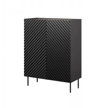 Plauktu bloks cama meble ONDA 2D2SZ grāmatu skapis 98×45×127 cm melns