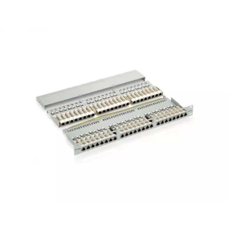 Equip 48-Port Cat.6 Shielded Patch Panel, Black, RJ-45, Gold, Cat6, Rack mounting, 1U, Black