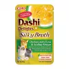Mitrs kaķu cienasts INABA Dashi Delights — vistas gaļa ar tunča un ķemmešu garšu, 40 g maisiņš, 93% mitrums, 5,5% olbaltumvielas