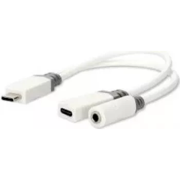 Nedis USB-C™ Adapteris | USB 2.0 | USB-C™ spraudnis USB-C™ ligzda / 3,5 mm ligzda | 0,10 m | Apaļš | Apzeltīts | PVC | Balts | Kaste