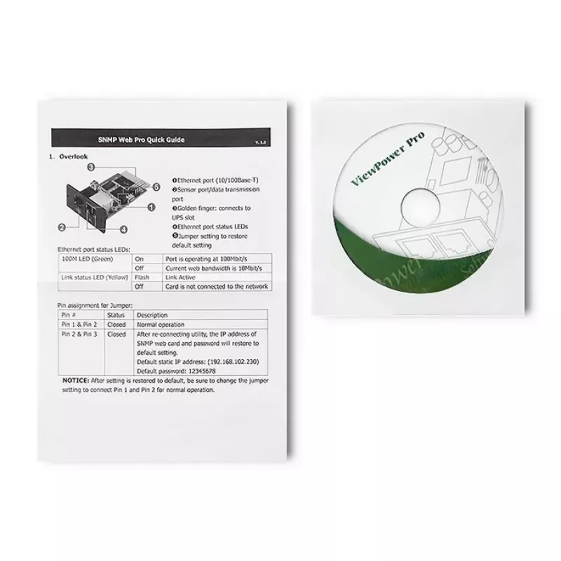 SNMP modulis QOLTEC 50389 nepārtrauktās barošanas avotam