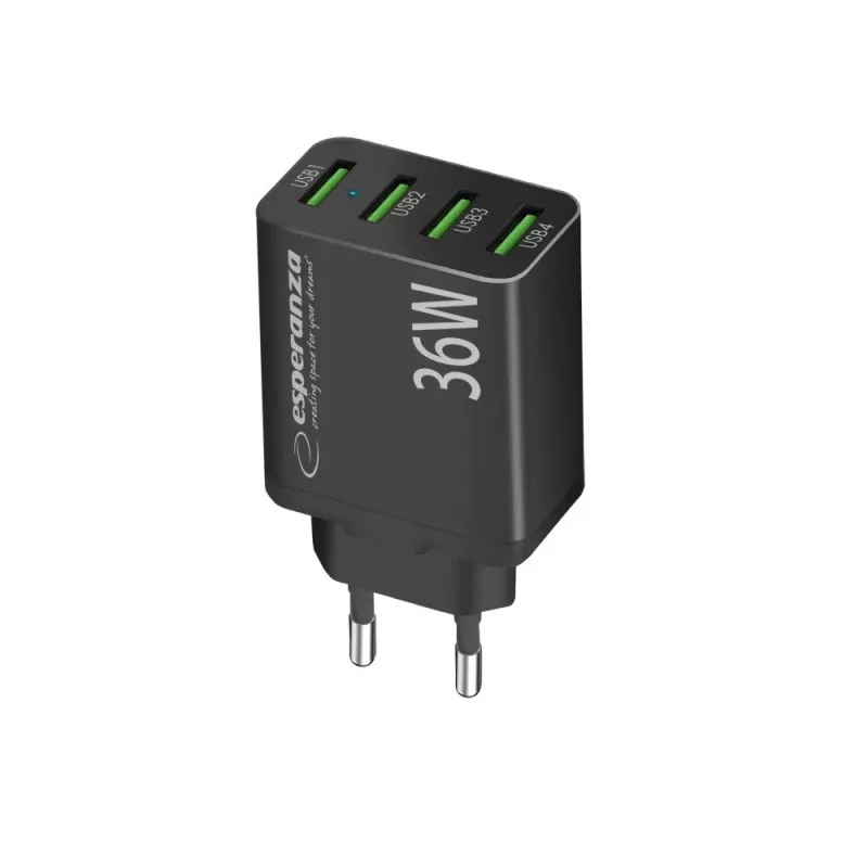 Esperanza EZC107K tīkla lādētājs 36W Melns