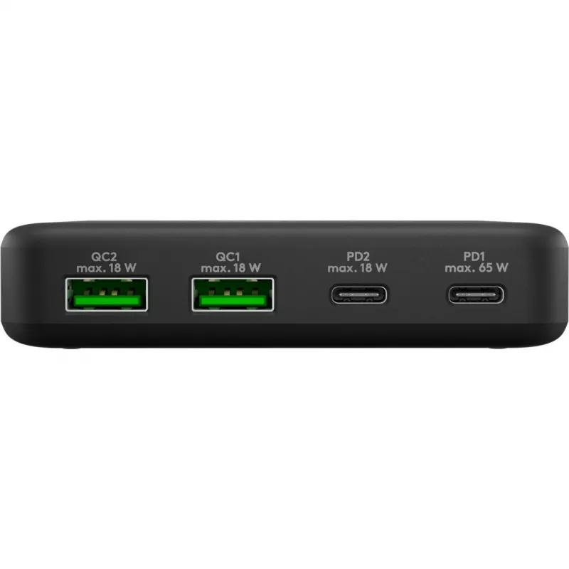 GOOBAY multiportu USB-C PD GaN galda lādētājs 65 W, melns