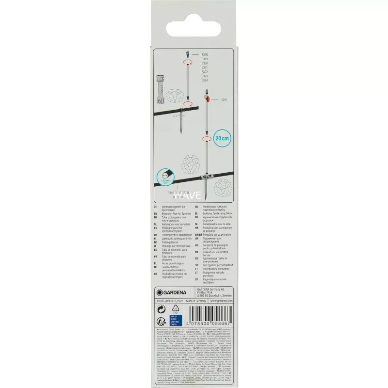 Apūdeņošanas sistēmas daļa Gardena 13326-20 Plastmasas Melns 200mm 5gab.