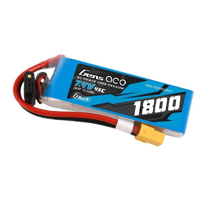 GensAce G-Tech LiPo 1800mAh 7.4V 45C 2S1P XT60 Akumulators