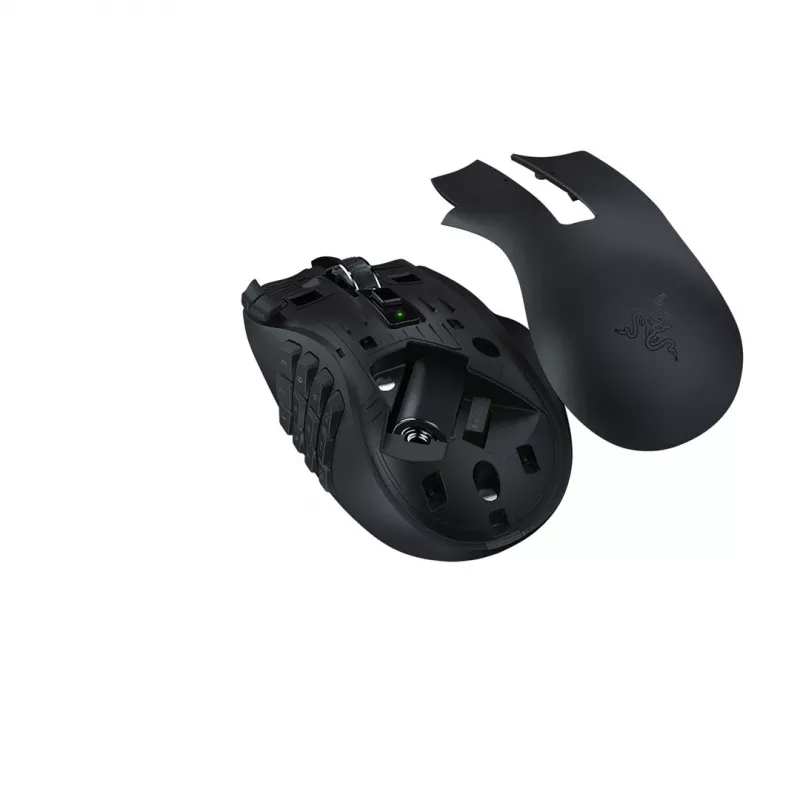 Spēļu pele Razer Naga V2 HyperSpeed RF bezvadu + Bluetooth, labā roka, 30000 DPI, optiskā, melna