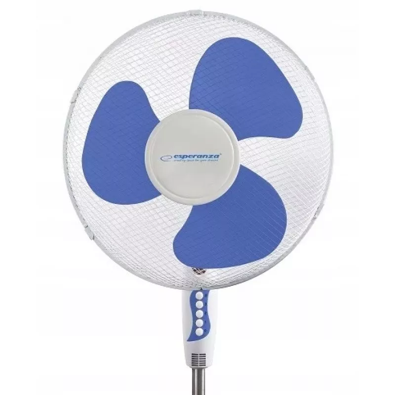 Mājsaimniecības lāpstiņu ventilators ESPERANZA EHF001WB — 40 cm, 3 ātrumi, uz grīdas, regulējams augstums, svārstīgs