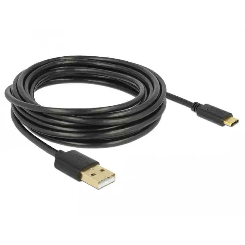 USB kabelis DeLOCK 83669 USB 2.0 4 m USB A USB C melns
