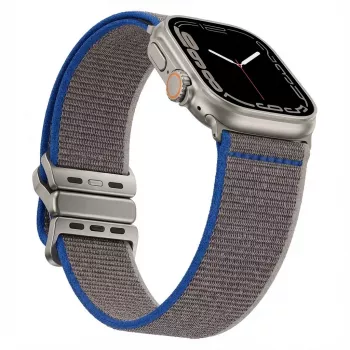 Rokassprādze GUAN premium Apple Watch 42/44/45/46/49mm — pelēkzila saderīga ar Series 1–3