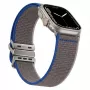 Rokassprādze GUAN premium Apple Watch 42/44/45/46/49mm — pelēkzila saderīga ar Series 1–3