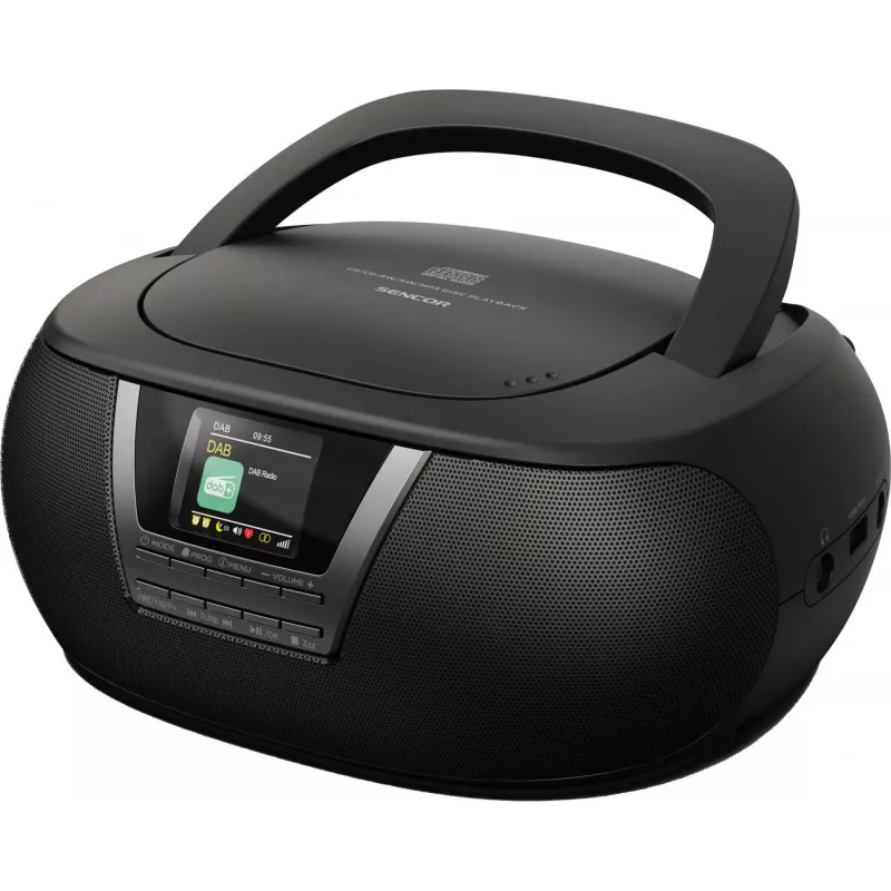 Mūzikas sistēma SENCOR SPT6200DB ar CD/MP3, USB, Bluetooth 5.3 un DAB+ uztvērēju, 3W RMS, 1,77 collu TFT displejs