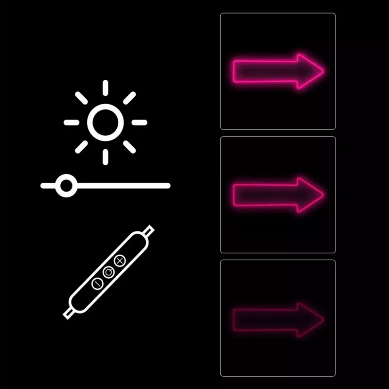 Neona gaismas bultas sienas lampa MANTA SNL107PK – rozā dekoratīva LED bultas izkārtne