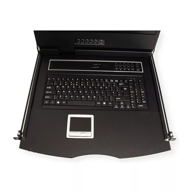 Rack konsole VALUE 26.99.0123, 17 collu (43.2 cm) LCD, 1280×1024, 1U, franču klaviatūra, melna