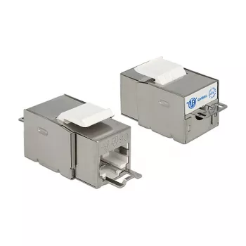 Keystone modulis DELOCK 86404 — RJ-45 sudraba, 38,5×22,3×17,3 mm
