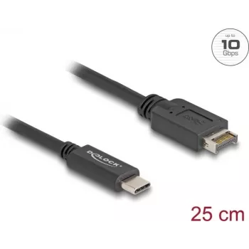 DeLOCK USB kabelis USB Type-E Key A 20 kontaktu vīrišķais uz USB Type-C vīrišķais 25 cm