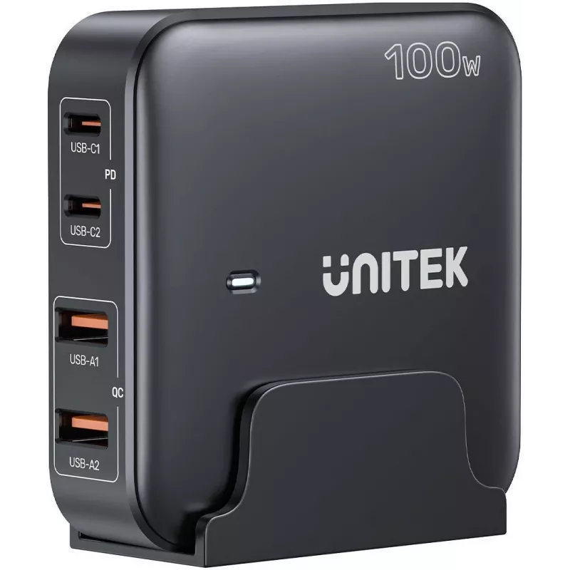 Unitek darbvirsmas lādētājs P1229ABK01-EU 100W ar 2× USB-A un 2× USB-C
