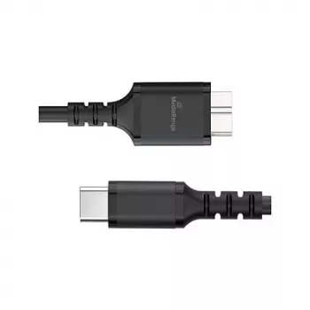 USB kabelis MediaRange MRCS257 0.5 m — Micro-USB B uz USB-C, USB 3.2 Gen 1 (5 Gbit/s), melns