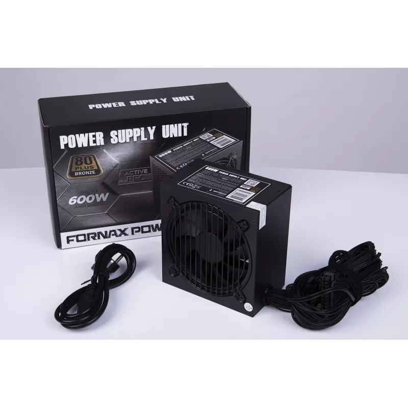 Barošanas bloks ATX 80+Bronze 600W aktīvais PFC, 12cm ventilators