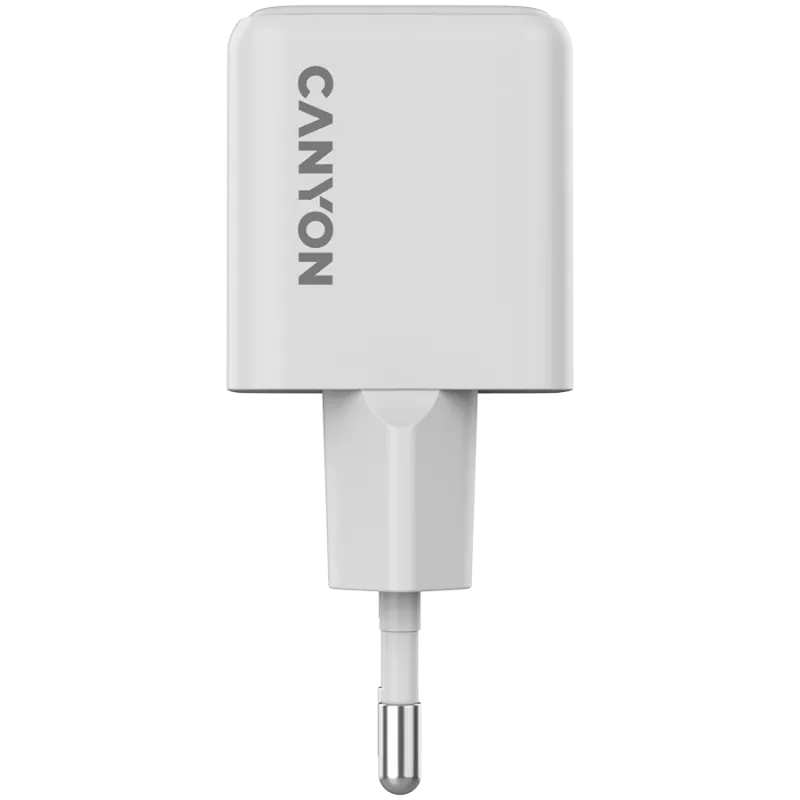 Canyon lādētājs CU20AC GaN 20W PD, 2 porti (USB-A/USB-C) balts (CNS-CUW20AC)