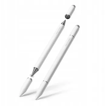 Stylus Vention KQLW0 3-in-1 magnētisks alumīnija sakausējuma irbulis, balts, 18,2 g