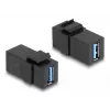 DeLOCK Keystone modulis USB 3.0 A ligzda uz A ligzdu melns 1:1