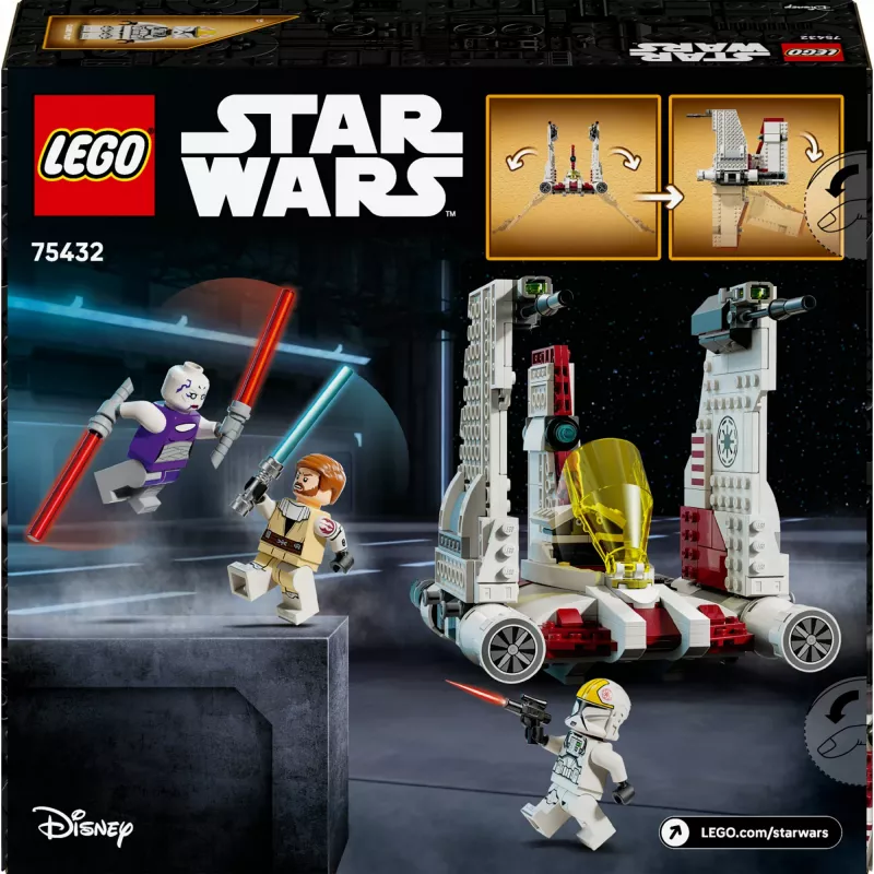 LEGO Star Wars V-19 Torrent Fighter 75432 konstruktors — 567 gab., 3 minifigūras, izstādes un rotaļu modelis