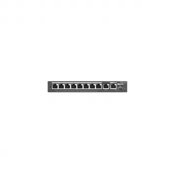 Pārvaldāms L2 slēdzis RUIJIE RG-ES210GS-P — 10x Gigabit RJ-45, 2x SFP, 8x PoE+ porti, 120 W PoE budžets, mākoņpārvaldīts