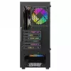 PC korpuss SAVIO Noctis Flow RGB — Cube, ATX/Mini-ITX, 3x 120 mm priekšējie ventilatori, rūdīta stikla sānu panelis, max GPU 35 cm