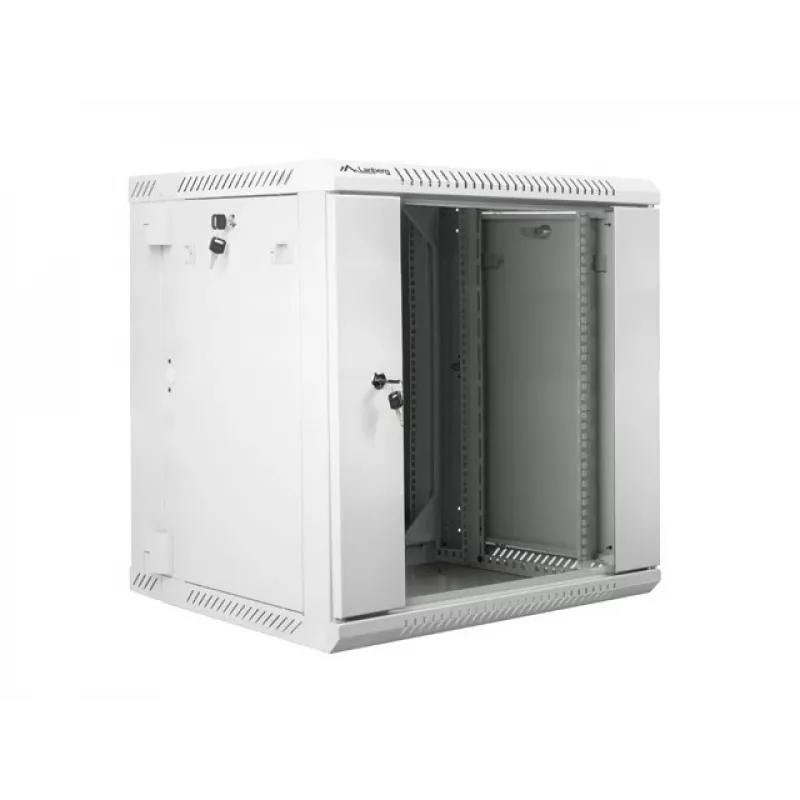 DIVSEKCIJU SIENAS MONTĀŽAS SKAPIS 19 inch 12U 600X600 PELĒKS LANBERG (PLAKANS IEPAKOJUMS)