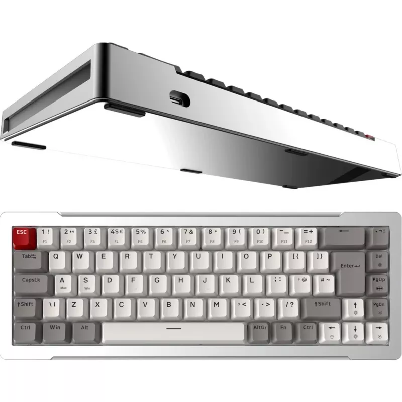 Raijintek MGA-68 spēļu tastatūra, Hejin Magnetic Yellow slēdži, DE izkārtojums, sudraba