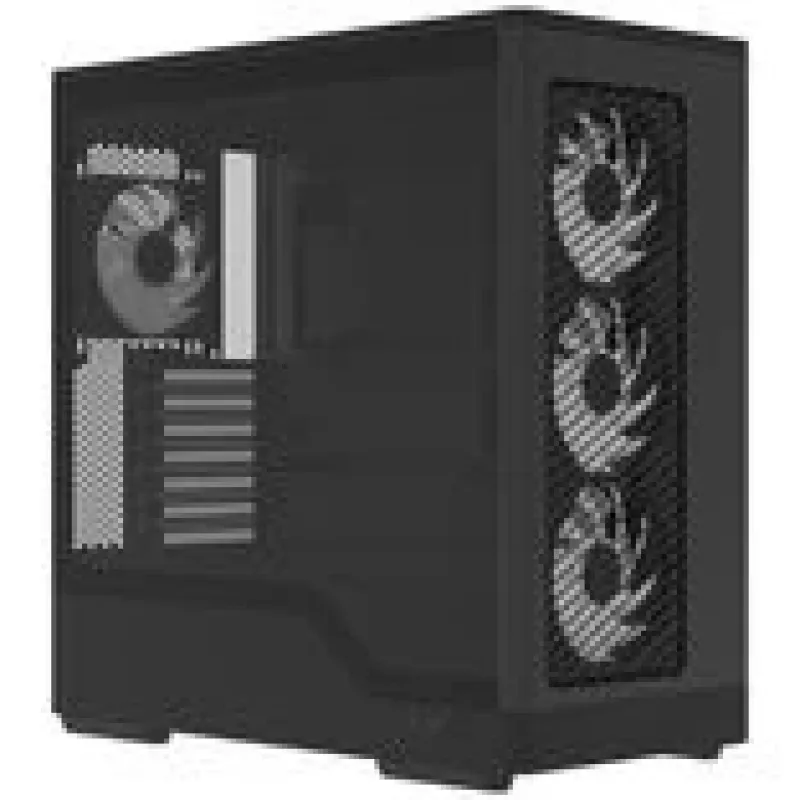 Datora korpuss AEROCOOL D520A Midi-Tower ATX rūdīts stikls RGB — melns