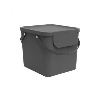 Rotho Albula četrstūraina plastmasas atkritumu tvertne 40 L, antracīta, tehnopolimērs, 400×358×340 mm