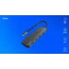 USB centrmezgls SAVIO AK-54 — 4 x USB-A (USB 3.2 Gen 1), USB-C resursdators, melns