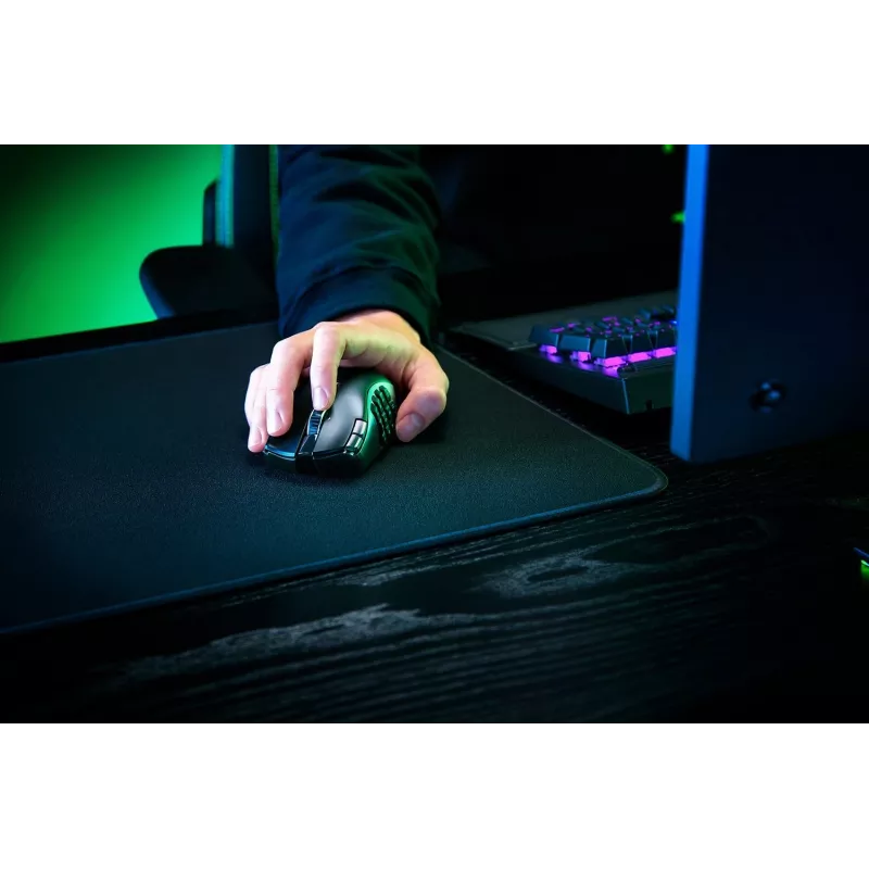 Spēļu pele Razer Naga V2 HyperSpeed RF bezvadu + Bluetooth, labā roka, 30000 DPI, optiskā, melna