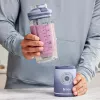 Pārnēsājamais blenderis Ninja BC251EULD — 0,57 L bļoda, baterija 11,1 V, nerūsējošā tērauda asmeņi, lavandas/caurspīdīgs