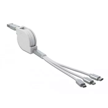 USB kabelis DeLOCK 85850 0,98 m USB 2.0 USB A USB C/Micro‑USB B/Lightning