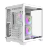 Darflash FT350 datora korpuss + 5 aRGB ventilatori (balts)