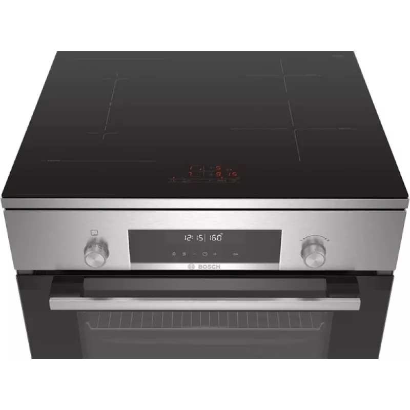 Bosch Plīts HLS79Y351U 6. sērija, Plīts virsmas tips Indukcija, Cepeškrāsns tips Elektriskā, Nerūsējošais tērauds, Platums 60 cm, Grilēšana, LCD, 63 L, Dziļums 60 cm