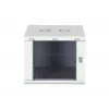 Pie sienas stiprināms 19 collu statņu skapis DIGITUS Dynamic-N DN-37106 — 9U, 600x600 mm, IP20, atslēgas slēdzene
