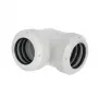 Barrow daudzpieslēgvietu adapteris 90° 14mm AD cietajām caurulēm balts TWT90KNS-K14