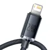 Baseus Crystal Shine kabelis USB uz Lightning, 2.4A, 1.2m (melns)