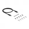 DELOCK USB centrmezgls, 3 pieslēgvietas, 5 Gbps, ar RJ45 Gigabit PoE++ un USB Type-C saimniekdatora pieslēgvietu, metāla korpuss, 1,5 kV izolācija, melns